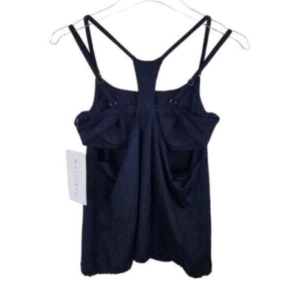 Athleta Seascape Tankini Swim Tank UPF 50+ Beach Vacation Black 32 D/DD - Picture 5 of 8